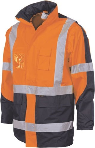 HiVis 2 Tone Cross Back D/N ‚Äö√Ñ√∫2 in 1‚Äö√Ñ√π Contrast Rain Jacket - kustomteamwear.com