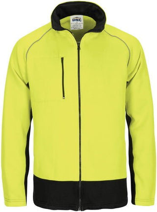 HIVIS 2 TONE FULL ZIP FLEECY SWEAT SHIRT WITH TWO SIDE ZIPPED POCKETS