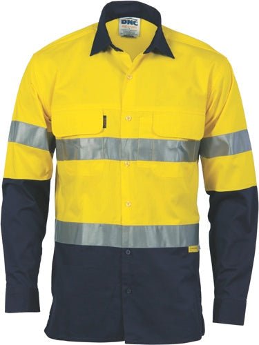 HiVis 3 Way Cool-Breeze Cotton Shirt with CSR/Tape - Long sleeve