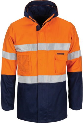 HiVis "4 IN 1" Cotton Drill Jacket with Generic R/Tape - kustomteamwear.com