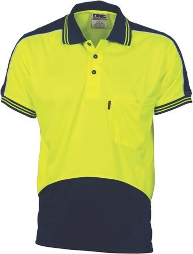 HiVis Cool Breathe Panel Polo Shirt - Short Sleeve