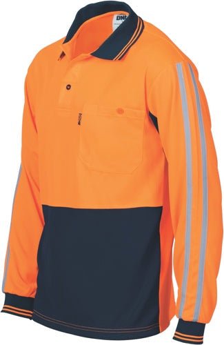 HiVis Cool-Breathe Stripe Polo - long Sleeve - kustomteamwear.com