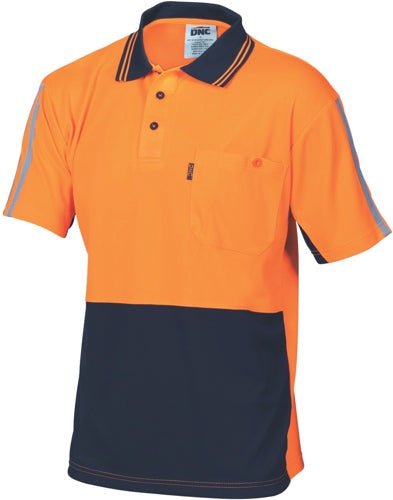 HiVis Cool-Breathe Stripe Polo - Short Sleeve - kustomteamwear.com