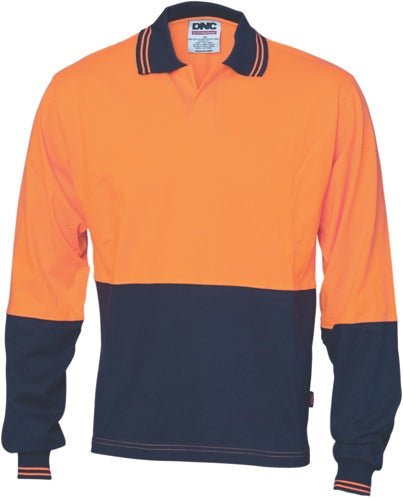 Hivis Cool Breeze Cotton Jersey Food Industry Polo - Long Sleeve - kustomteamwear.com