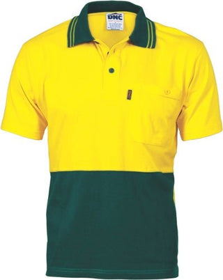HiVis Cool-Breeze Cotton Jersey Polo Shirt with Under Arm Cotton Mesh - S/S