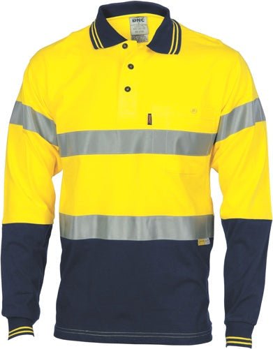 Hivis Cool-Breeze Cotton Jersey Polo With CSR R/Tape - L/S