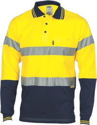 Hivis Cool-Breeze Cotton Jersey Polo With CSR R/Tape - L/S