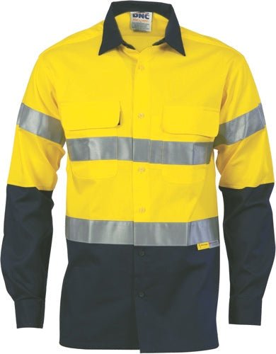 HiVis Cool-Breeze Cotton Shirt with 3M 8906 R/Tape - Long sleeve