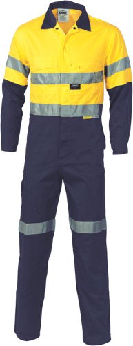 HiVis Cool-Breeze two tone L.Weight Cott on Coverall with 3M R/Tape
