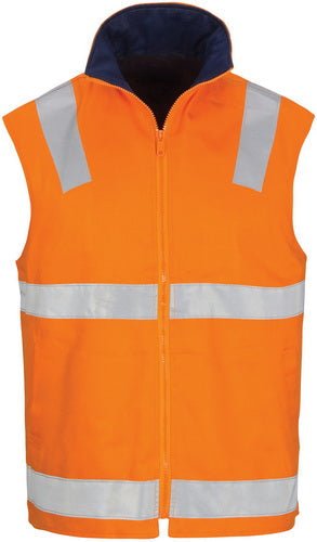 HiVis Cotton Drill Reversible Vest with Generic R/Tape - kustomteamwear.com