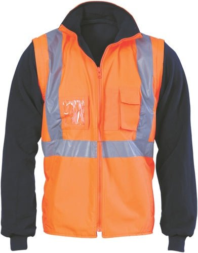 HiVis Cross Back D/N ‚Äö√Ñ√∫4 in 1‚Äö√Ñ√π Zip Off Sleeve Reversible Vest - kustomteamwear.com