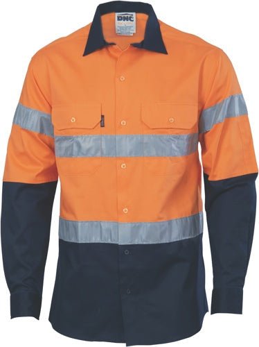 HiVis D/N 2 Tone Drill Shirt with Generic R/Tape - long sleeve - kustomteamwear.com