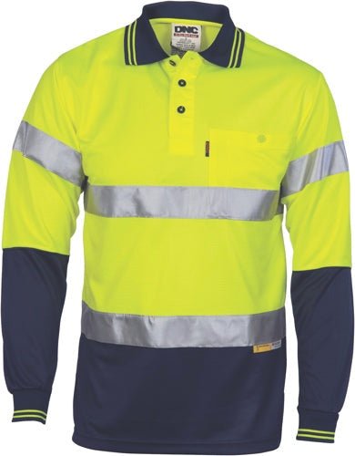 Hivis D/N Cool-Breathe Polo Shirt With 3M 8906 R/Tape - Long Sleeve