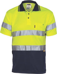 Hivis D/N Cool Breathe Polo Shirt With 3M 8906 R/Tape - Short Sleeve