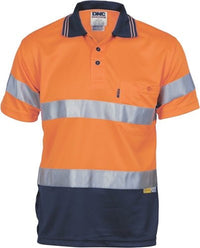 Hivis D/N Cool Breathe Polo Shirt With 3M 8906 R/Tape - Short Sleeve - kustomteamwear.com