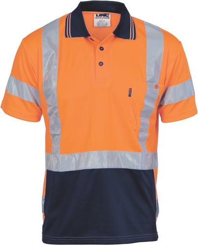 HiVis D/N Cool Breathe Polo Shirt with Cross Back R/Tape - Short Sleeve - kustomteamwear.com