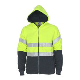 Hivis full zip polar fleece hoodie with CSR R/tape - kustomteamwear.com
