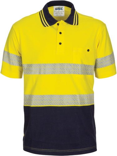 HIVIS Segment Taped Cotton Jersey Polo   Short Sleeve