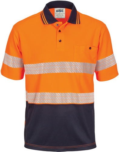 HIVIS Segment Taped Mircomesh Polo Short Sleeve - kustomteamwear.com