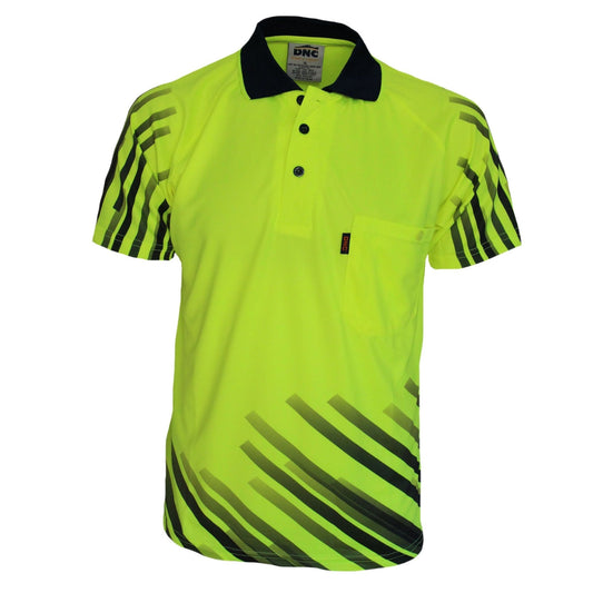 HiVis Sublimated Full Stripe Polo - kustomteamwear.com
