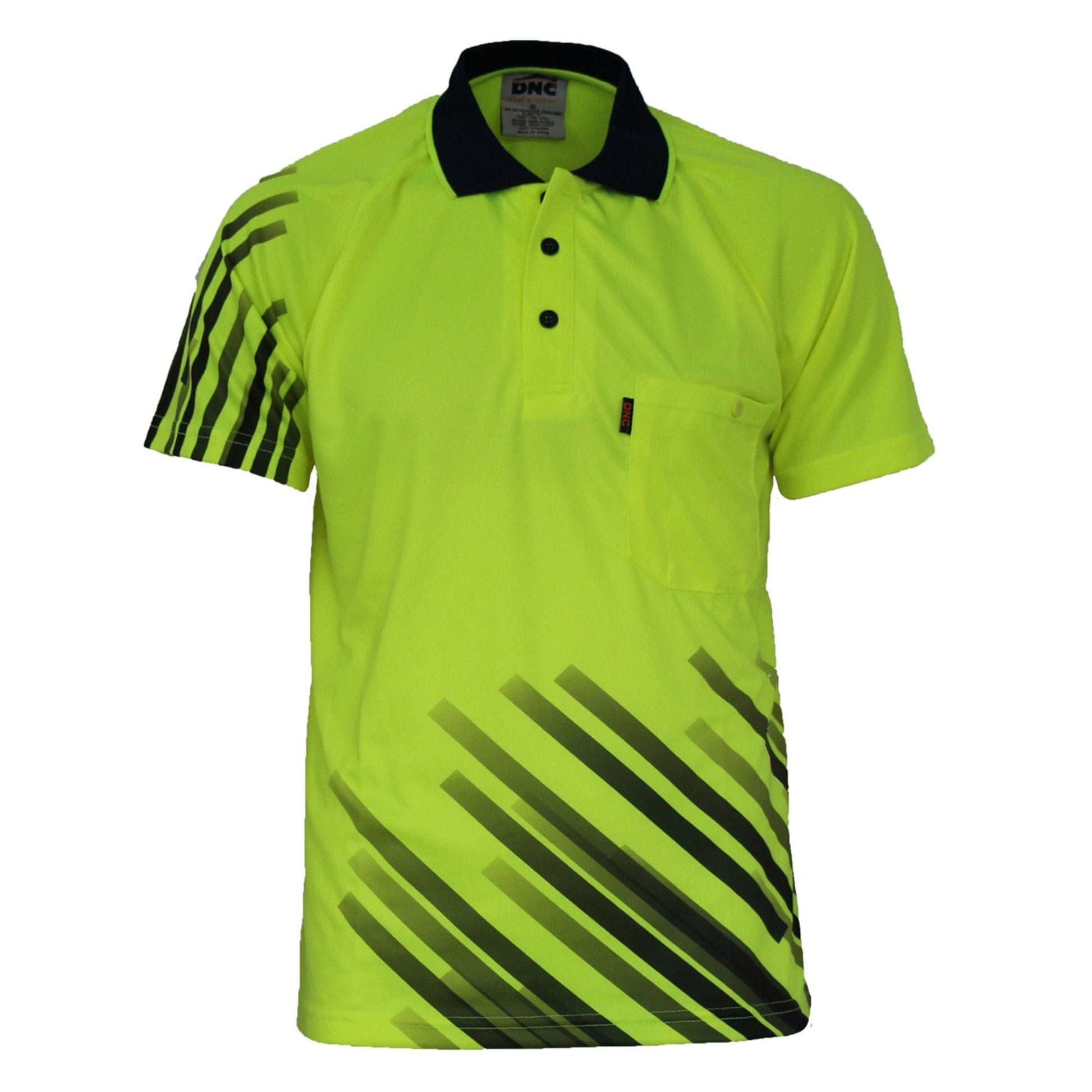 Hivis Sublimated Stripe Polo - kustomteamwear.com
