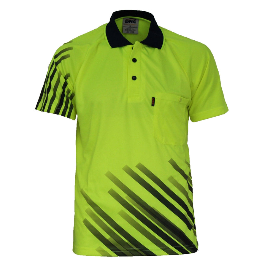 Hivis Sublimated Stripe Polo - kustomteamwear.com