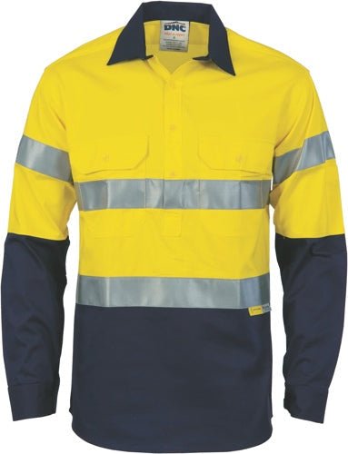 HiVis Two Tone Closed Front Cotton Shirt with 3M R/Tape