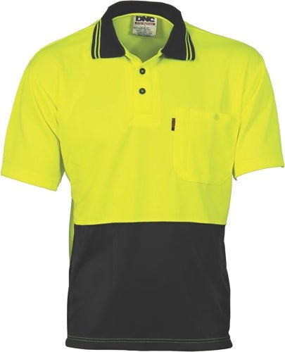 HiVis Two Tone Cool Breathe Polo Shirt, Short Sleeve