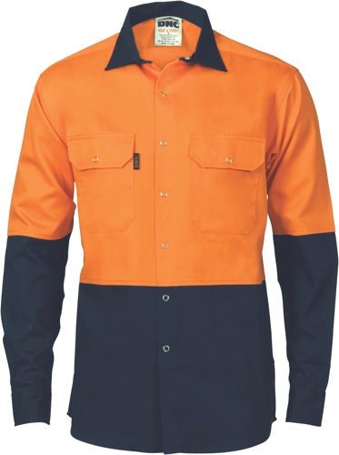 HiVis Two Tone Drill Shirt with Press Studs - kustomteamwear.com