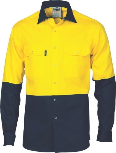 HiVis Two Tone Drill Shirt with Press Studs