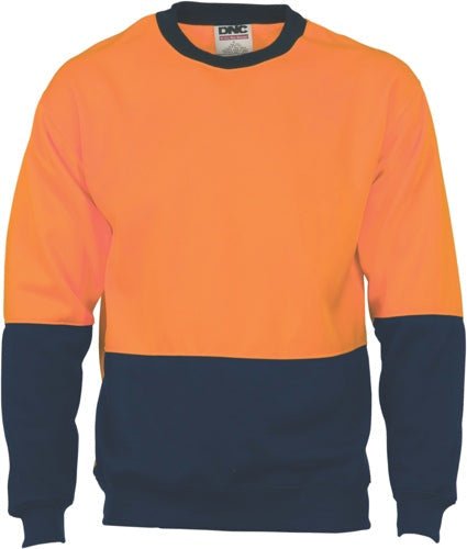 HiVis Two Tone Fleecy Sweat Shirt (Sloppy Joe) Crew-Neck - kustomteamwear.com