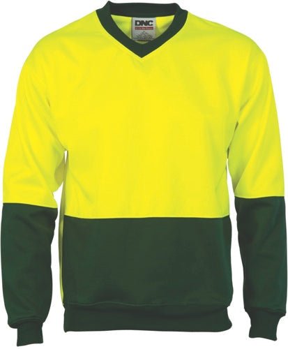 HiVis Two Tone Fleecy Sweat Shirt (Sloppy Joe) V-Neck