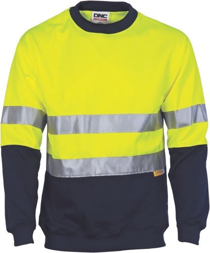 HiVis Two Tone Fleecy Sweat Shirt (Sloppy Joe) with CSR R/Tape Crew-Neck