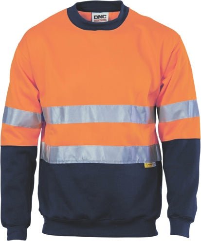 HiVis Two Tone Fleecy Sweat Shirt (Sloppy Joe) with CSR R/Tape Crew-Neck - kustomteamwear.com