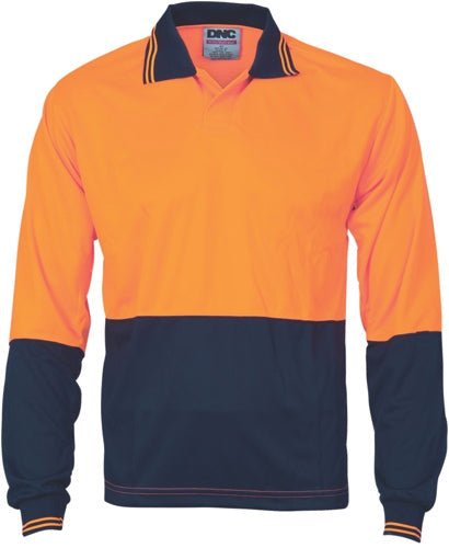 Hivis Two Tone Food Industry Polo - Long Sleeve - kustomteamwear.com