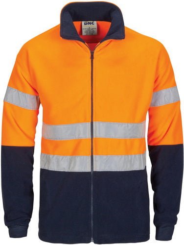 HiVis two tone full zip polar fleece with generic R/Tape - kustomteamwear.com