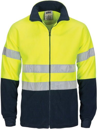 HiVis two tone full zip polar fleece with generic R/Tape
