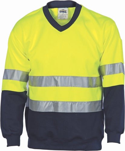 Hivis Two Tone Sweatshirt (Sloppy Joe) With Generic R/Tape V-Neck