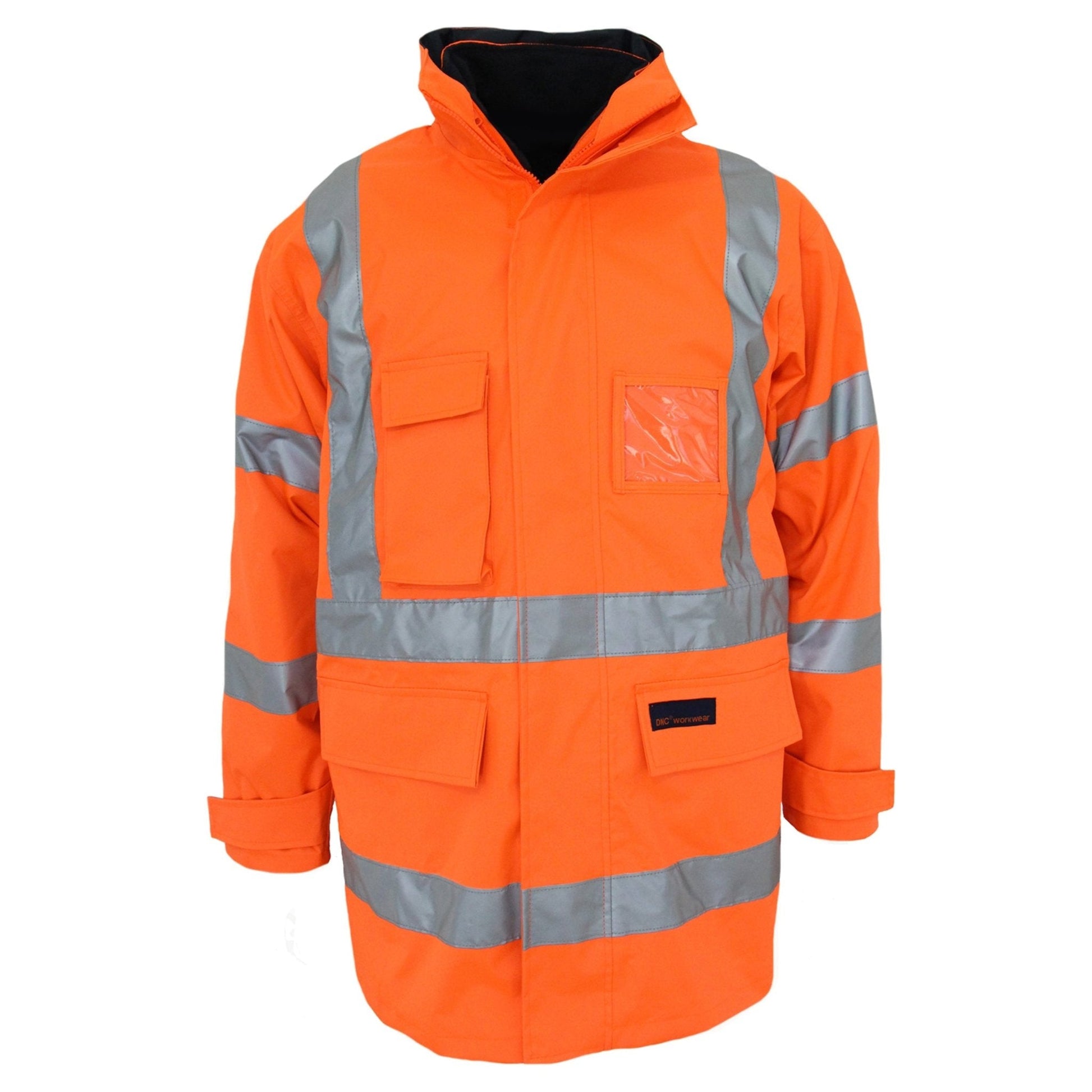 HiVis "X" back "6 in 1" Rain jacket Biomotion tape - kustomteamwear.com