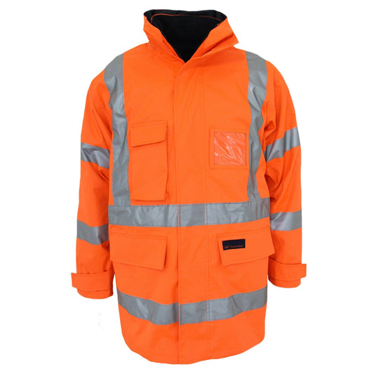 HiVis "X" back "6 in 1" Rain jacket Biomotion tape - kustomteamwear.com
