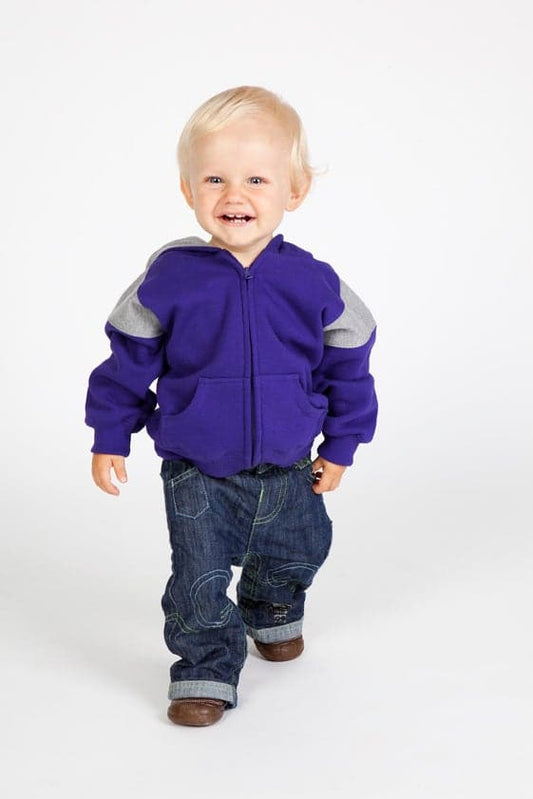Kids Shoulder Contrast Panel Hoodies with Zipper - kustomteamwear.com