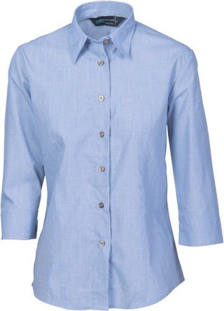 Ladies Classic Mini (Check) Houndstooth B.Sh irt 3/4 sleeve - kustomteamwear.com