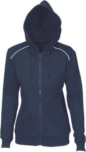 Ladies Contast Piping Fleecy Hoodie - kustomteamwear.com