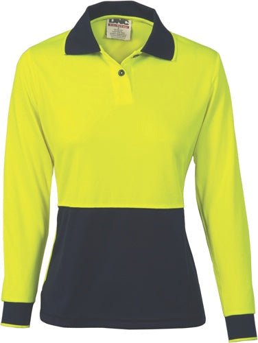 Ladies HiVis Two Tone Polo Shirt - Long Sleeve