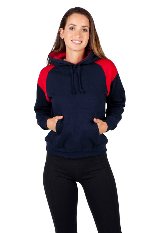Ladies/Juniors Shoulder Contrast Panel Hoodie - kustomteamwear.com