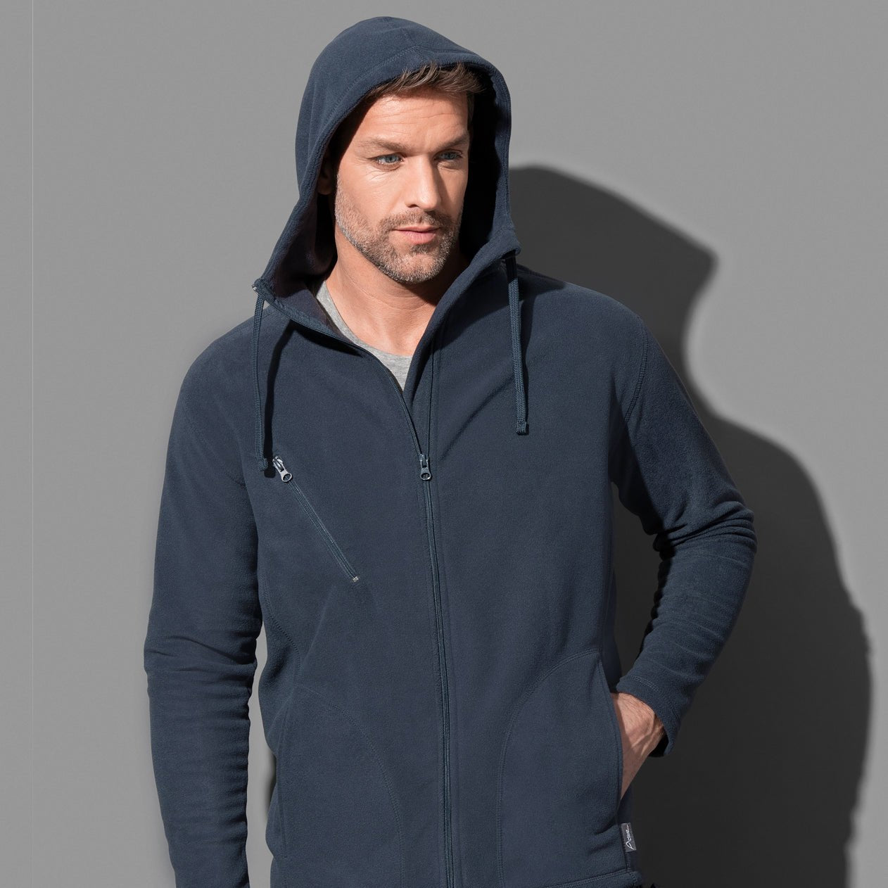 Men's Active Hooded Fleece Jacket - kustomteamwear.com
