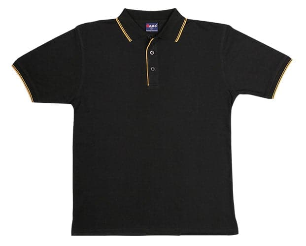 MEN Double Stripe Trim Collar Polo - kustomteamwear.com