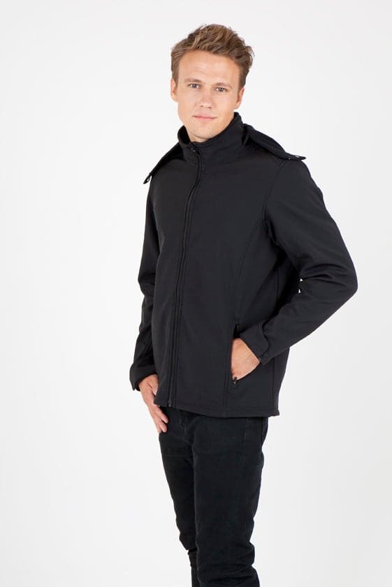 Men's Soft Shell HOODED Jacket - TEMPEST Range - kustomteamwear.com